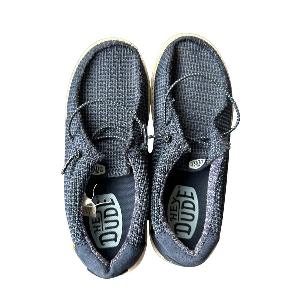 Hey Dude Wally Youth Sport Mesh Navy Blue Slip On Loafers Shoes Size 3Y 40431-41